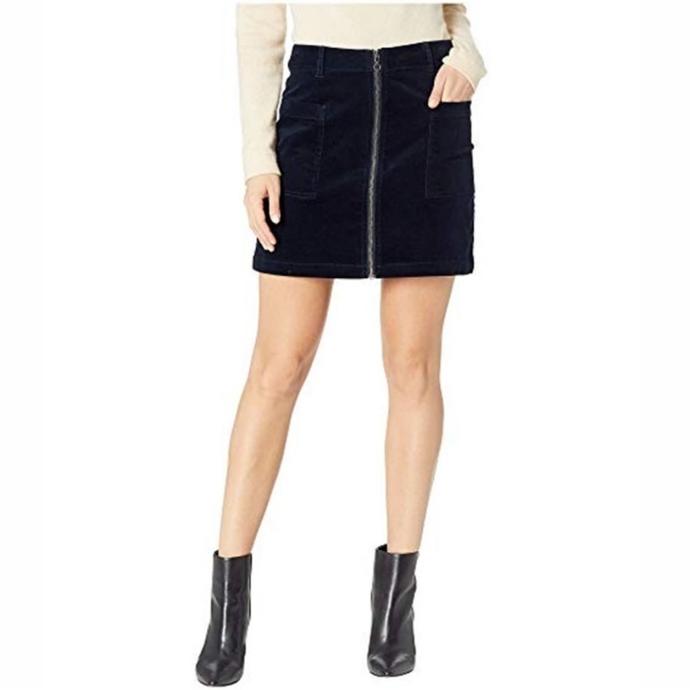 1. State navy blue corduroy Mini Skirt with zip front size 4.
